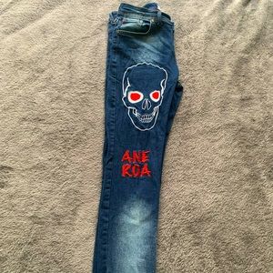 Custom “SkullFace” skinny jeans 2022 !!